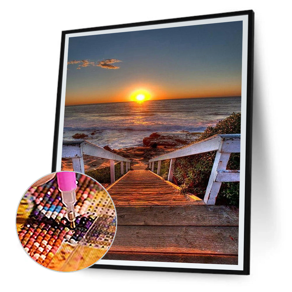 Sunset Sunset 40*50CM(Canvas) Full Round Drill Diamond Painting