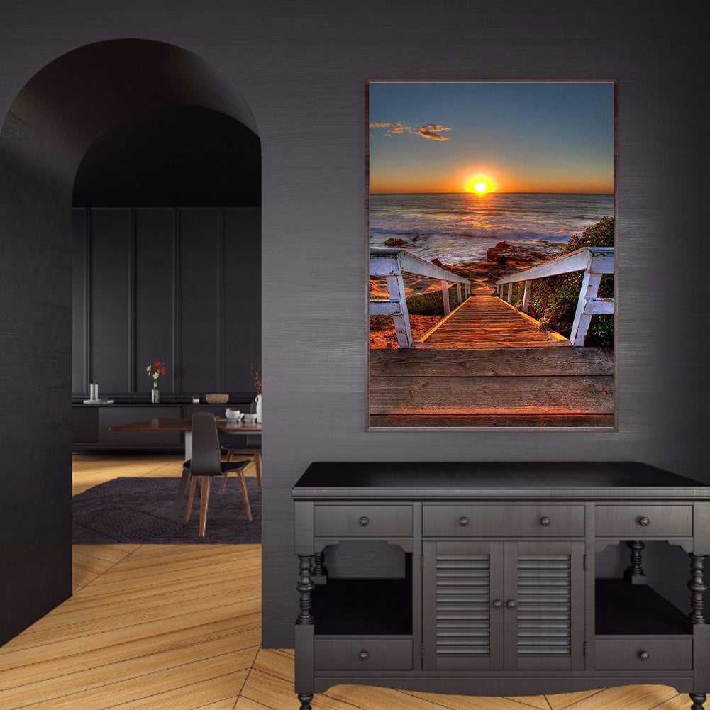 Sunset Sunset 40*50CM(Canvas) Full Round Drill Diamond Painting