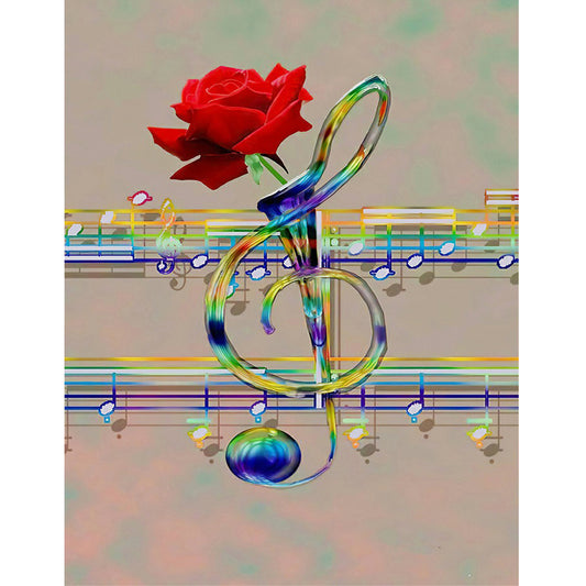 Music Rose 40*50CM(Canvas) Full Round Drill Diamond Painting