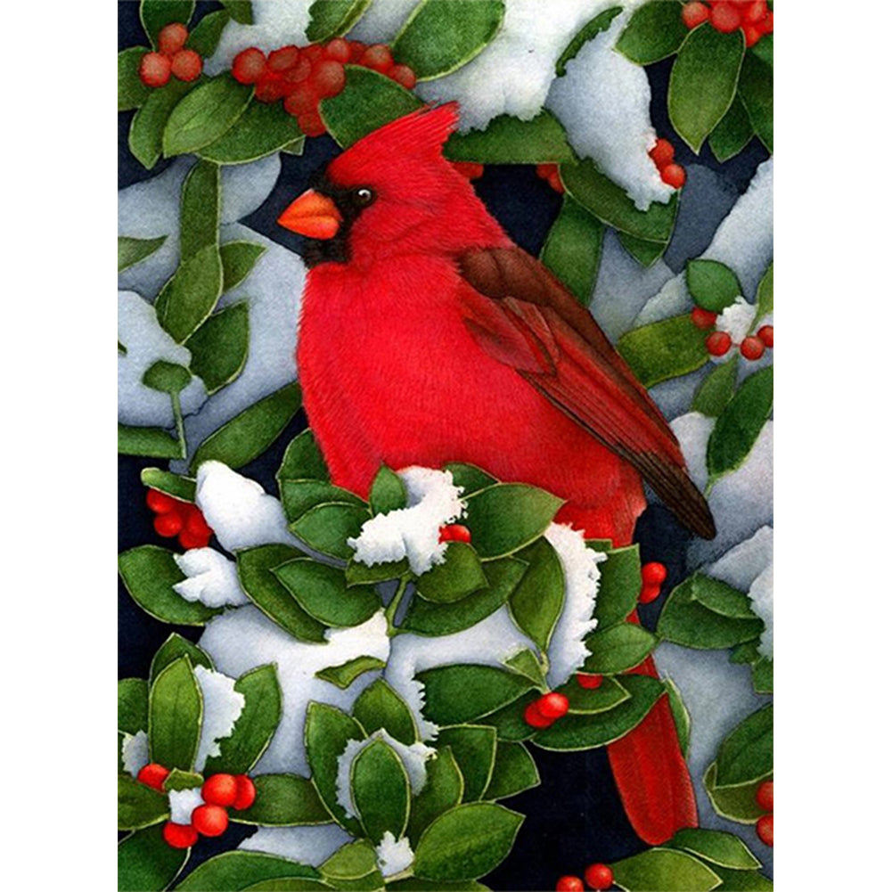 Festive Red Bird 40*50CM(Canvas) Full Square Drill Diamond Painting