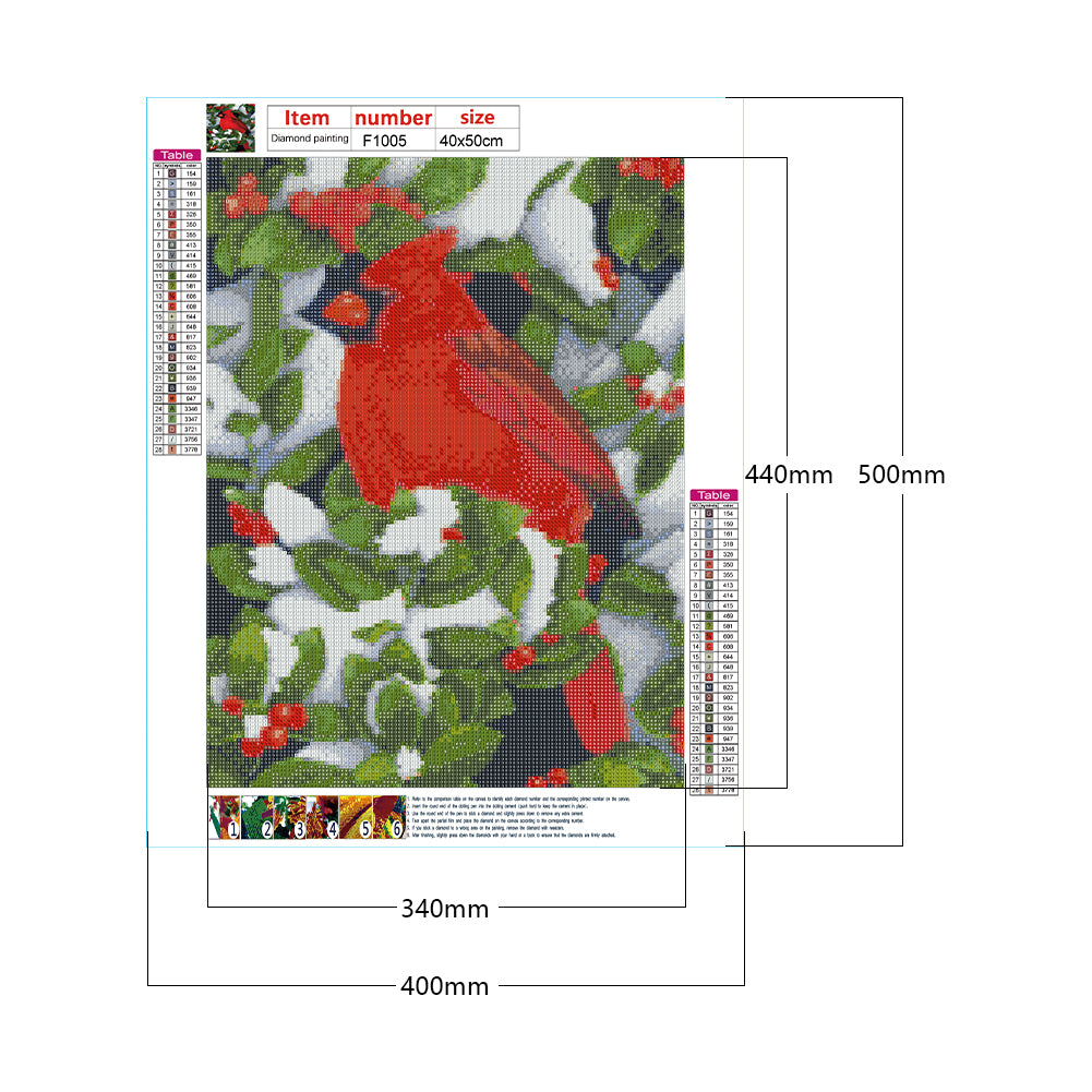 Festive Red Bird 40*50CM(Canvas) Full Square Drill Diamond Painting