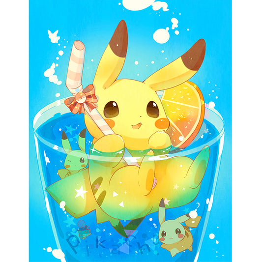 Pikachu 30*40CM(Canvas) Full Round Drill Diamond Painting