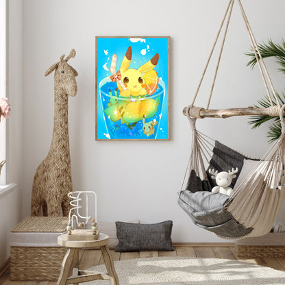 Pikachu 30*40CM(Canvas) Full Round Drill Diamond Painting