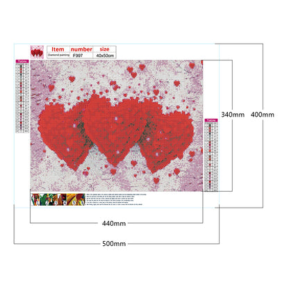 Red Heart Bouquet 50*40CM(Canvas) Full Square Drill Diamond Painting