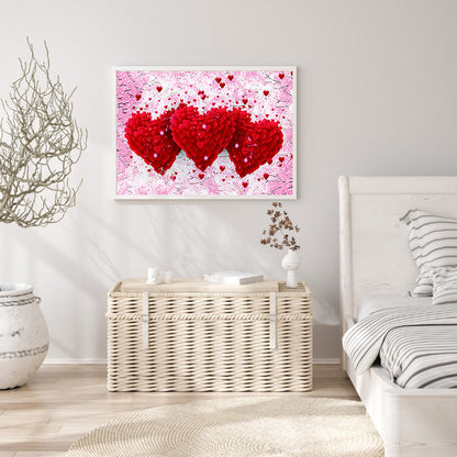 Red Heart Bouquet 50*40CM(Canvas) Full Square Drill Diamond Painting