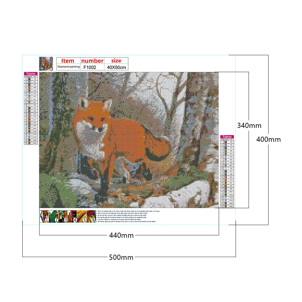 Forest Fox - Full Square Drill Diamond Painting 50*40CM