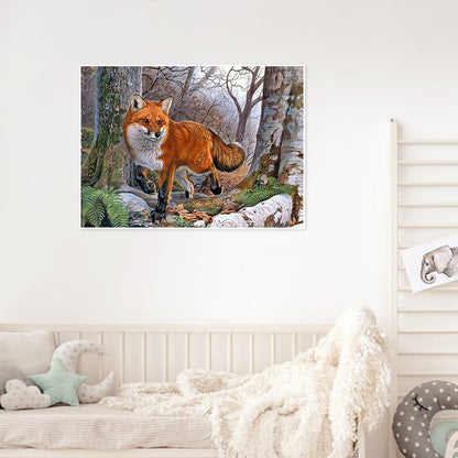 Forest Fox 50*40CM(Canvas) Full Square Drill Diamond Painting