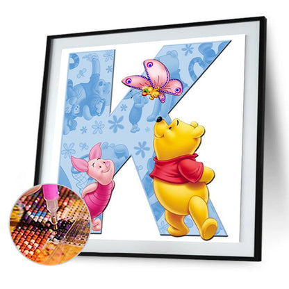 Winnie The Pooh Letter K - Full Square Drill Diamond Painting 30*30CM