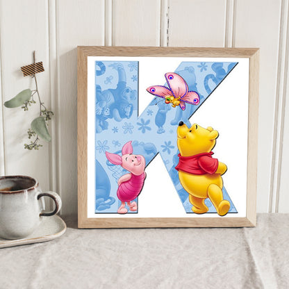 Winnie The Pooh Letter K - Full Square Drill Diamond Painting 30*30CM