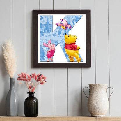 Winnie The Pooh Letter K - Full Square Drill Diamond Painting 30*30CM