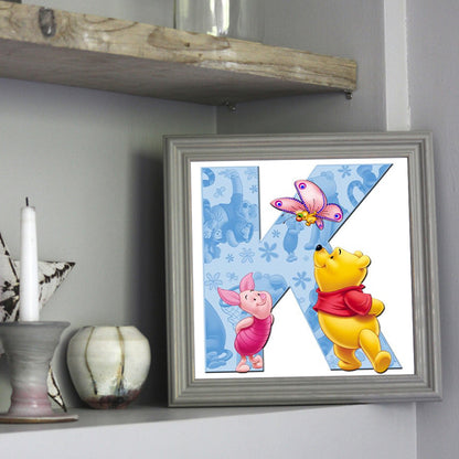 Winnie The Pooh Letter K - Full Square Drill Diamond Painting 30*30CM