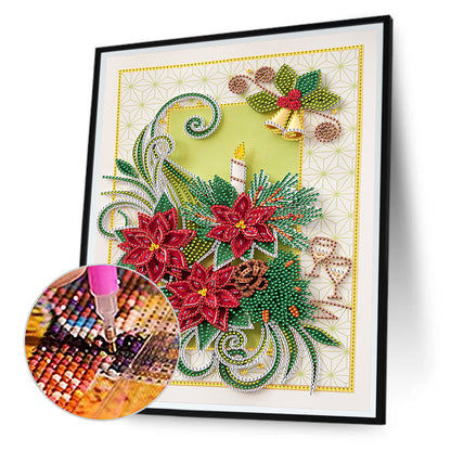 Paper Painting Of Flowers And Candles - Special Shaped Drill Diamond Painting 30*40CM