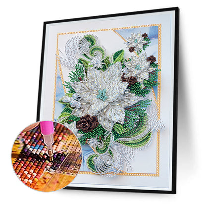 Paper Painting Of Flowers And Candles 30*40CM(Canvas) Special Shaped Drill Diamond Painting