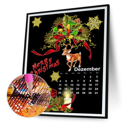 Christmas December Calendar - Special Shaped Drill Diamond Painting 30*40CM