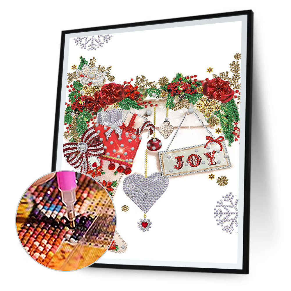 Christmas Atmosphere 30*40CM(Canvas) Special Shaped Drill Diamond Painting