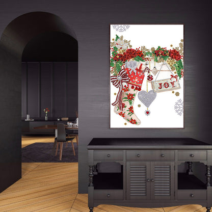 Christmas Atmosphere 30*40CM(Canvas) Special Shaped Drill Diamond Painting