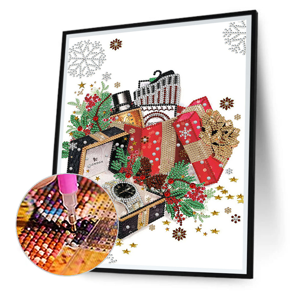 Christmas Atmosphere 30*40CM(Canvas) Special Shaped Drill Diamond Painting