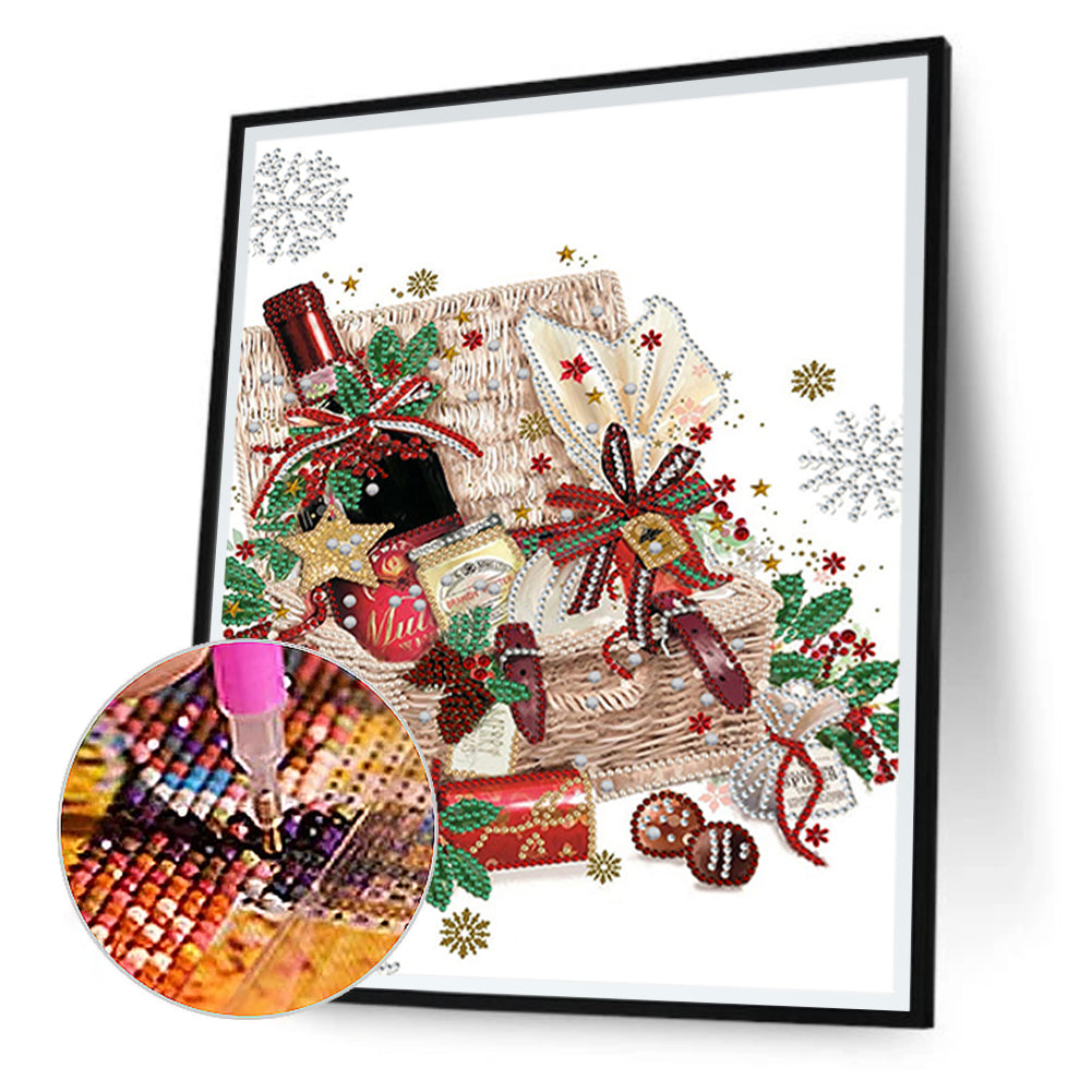 Christmas Atmosphere 30*40CM(Canvas) Special Shaped Drill Diamond Painting