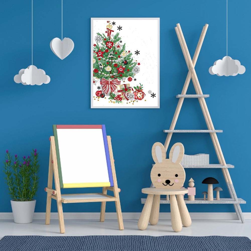 Christmas Atmosphere 30*40CM(Canvas) Special Shaped Drill Diamond Painting