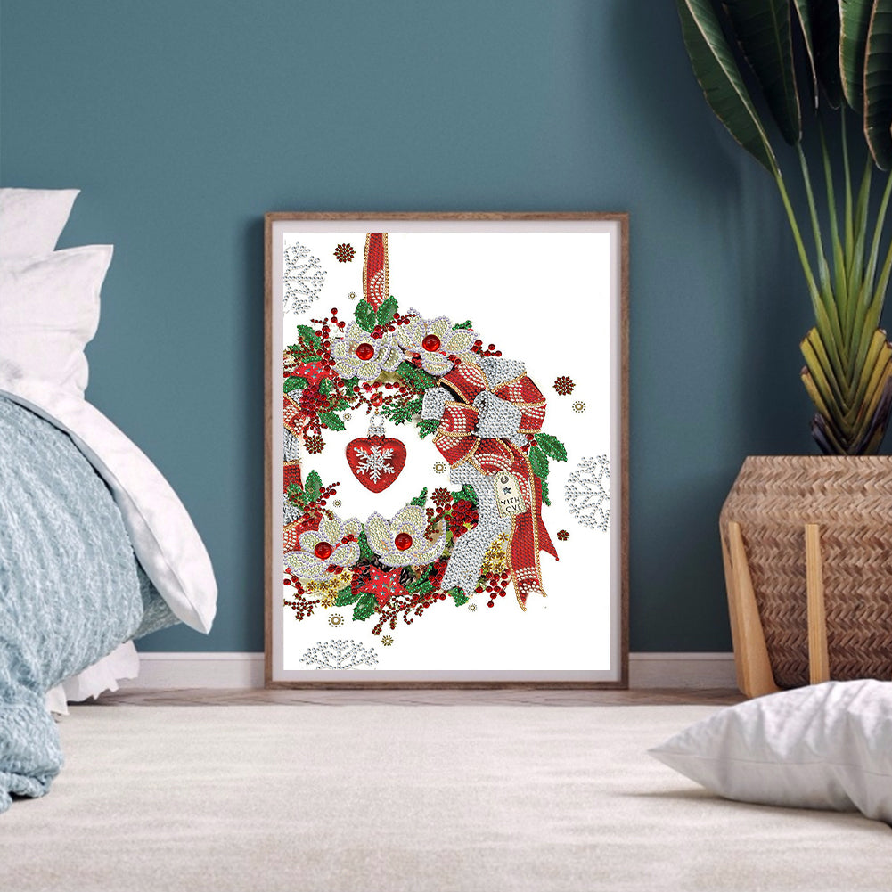 Christmas Atmosphere 30*40CM(Canvas) Special Shaped Drill Diamond Painting