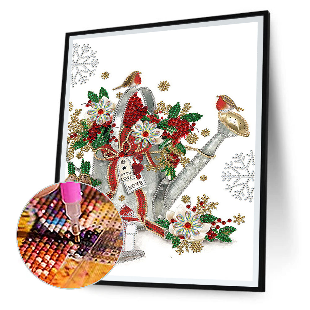 Christmas Atmosphere 30*40CM(Canvas) Special Shaped Drill Diamond Painting