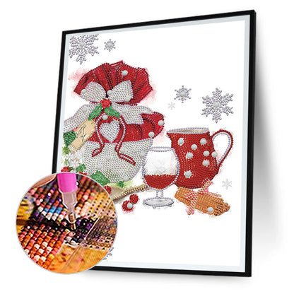 Christmas Atmosphere 30*40CM(Canvas) Special Shaped Drill Diamond Painting