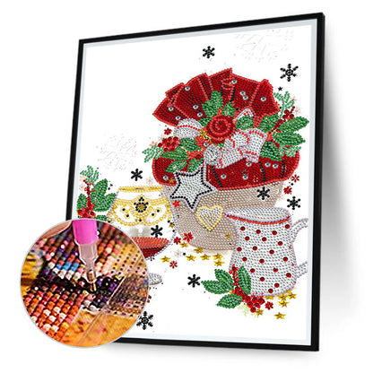 Christmas Atmosphere 30*40CM(Canvas) Special Shaped Drill Diamond Painting