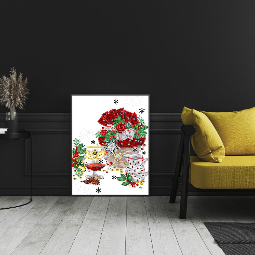 Christmas Atmosphere 30*40CM(Canvas) Special Shaped Drill Diamond Painting