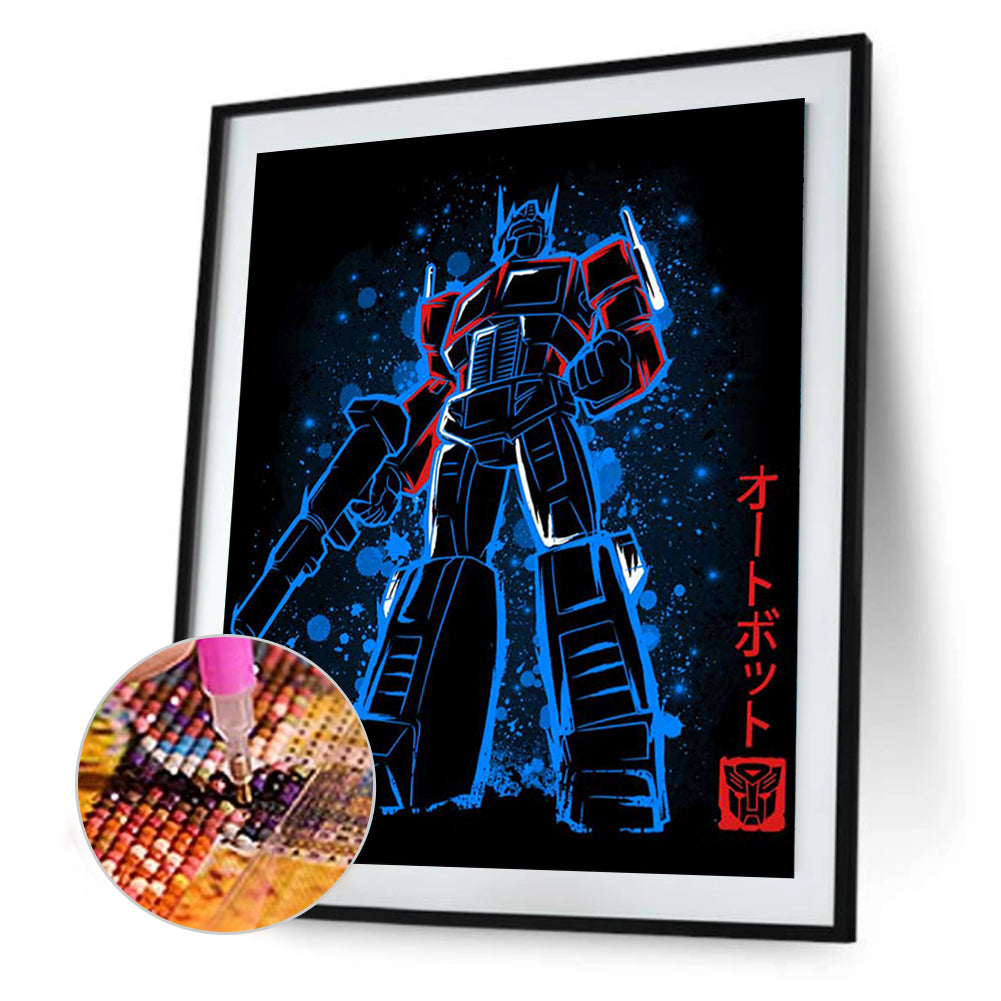 Optimus Prime Silhouette 30*40CM(Canvas) Full Round Drill Diamond Painting