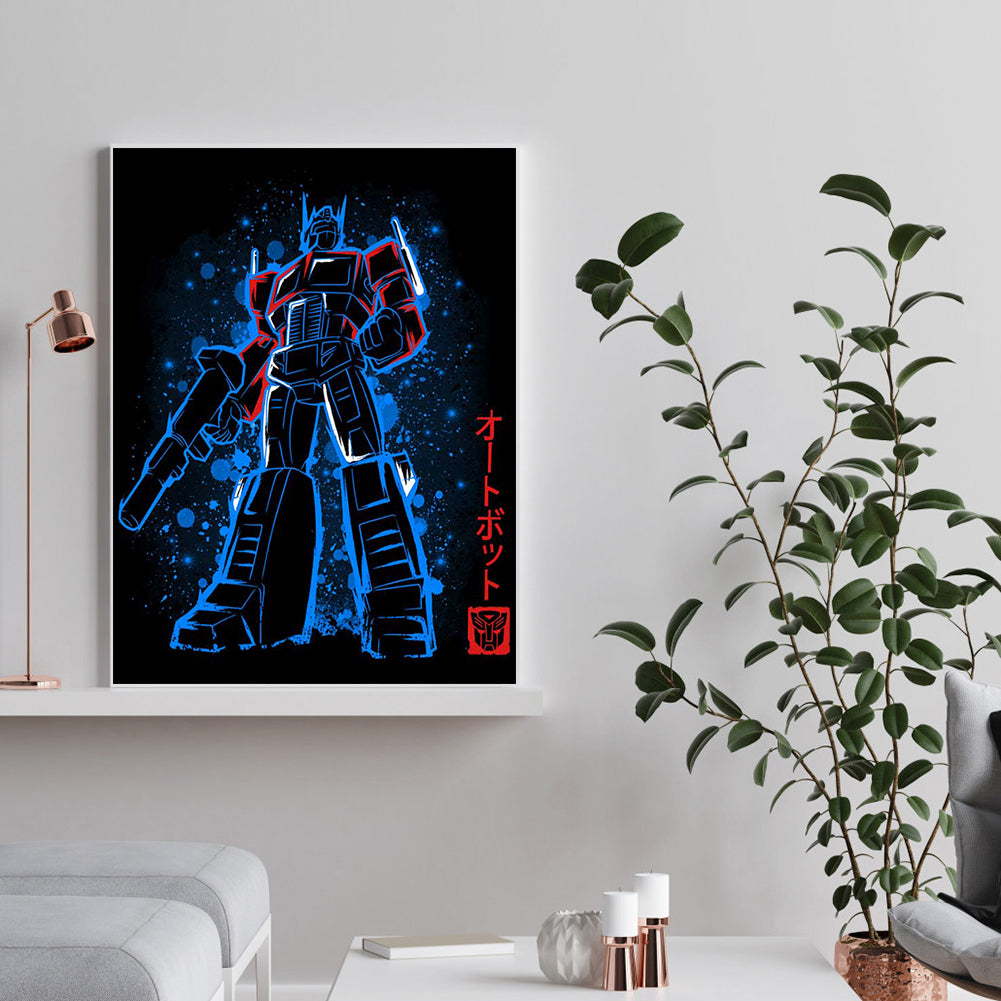 Optimus Prime Silhouette 30*40CM(Canvas) Full Round Drill Diamond Painting