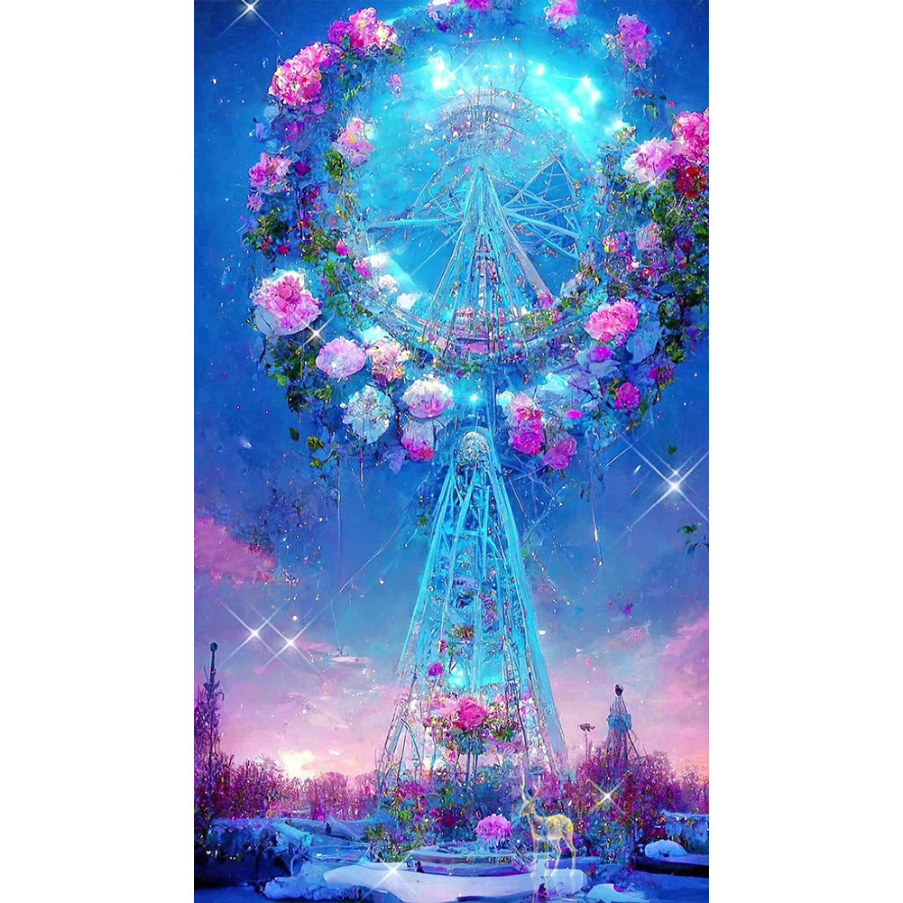 Flower Ferris Wheel - Full Round Drill Diamond Painting 40*70CM