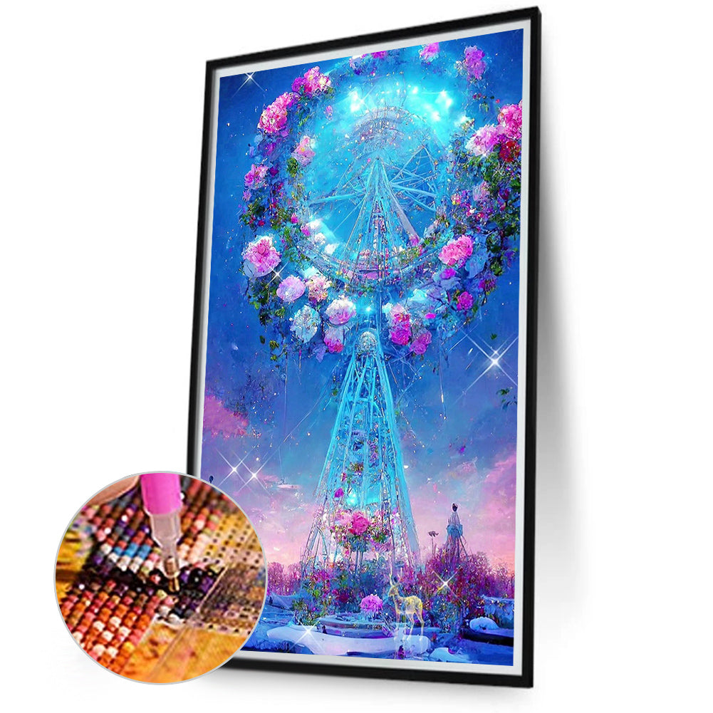Flower Ferris Wheel 40*70CM(Canvas) Full Round Drill Diamond Painting