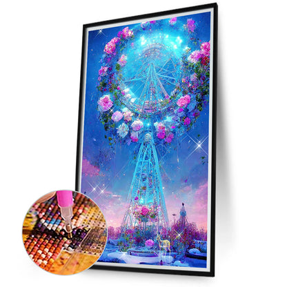Flower Ferris Wheel - Full Round Drill Diamond Painting 40*70CM