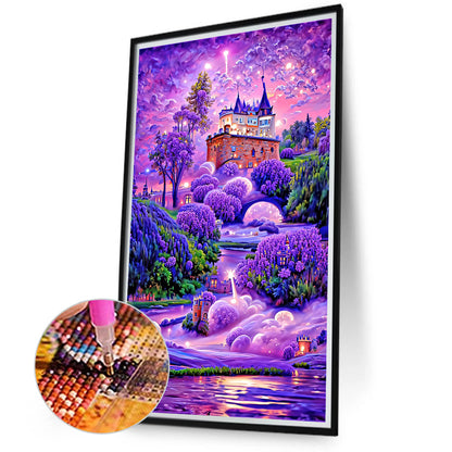 Purple Lavender Manor - Full Square Drill Diamond Painting 40*70CM