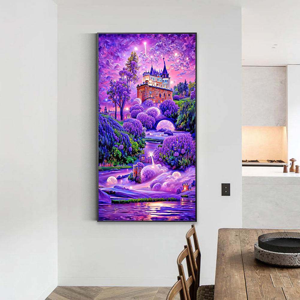 Purple Lavender Manor - Full Square Drill Diamond Painting 40*70CM