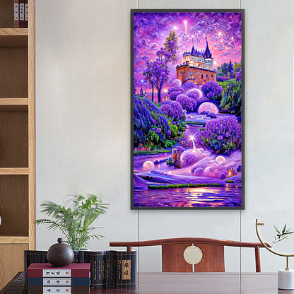 Purple Lavender Manor - Full Square Drill Diamond Painting 40*70CM