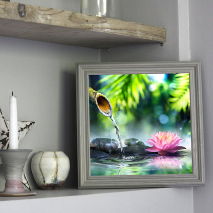 Lotus Flowing Water - Full Square Drill Diamond Painting 30*30CM