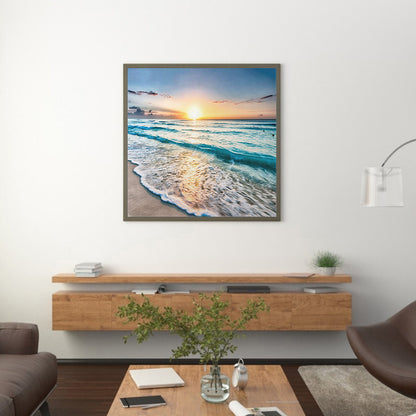 Beach Sunrise - Full Square Drill Diamond Painting 50*50CM