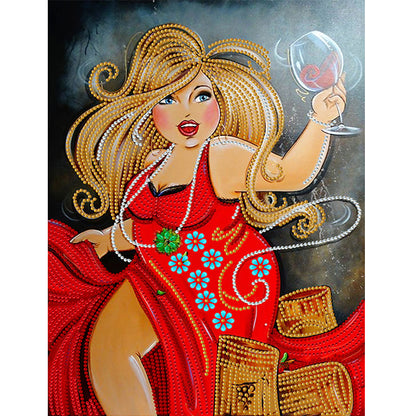 Beautiful Fat Woman - Special Shaped Drill Diamond Painting 30*40CM