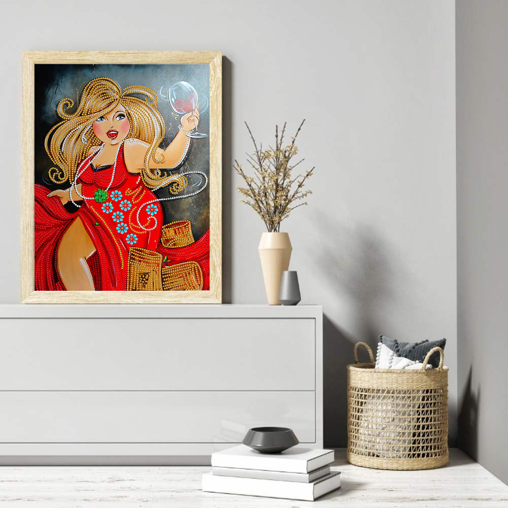 Beautiful Fat Woman - Special Shaped Drill Diamond Painting 30*40CM