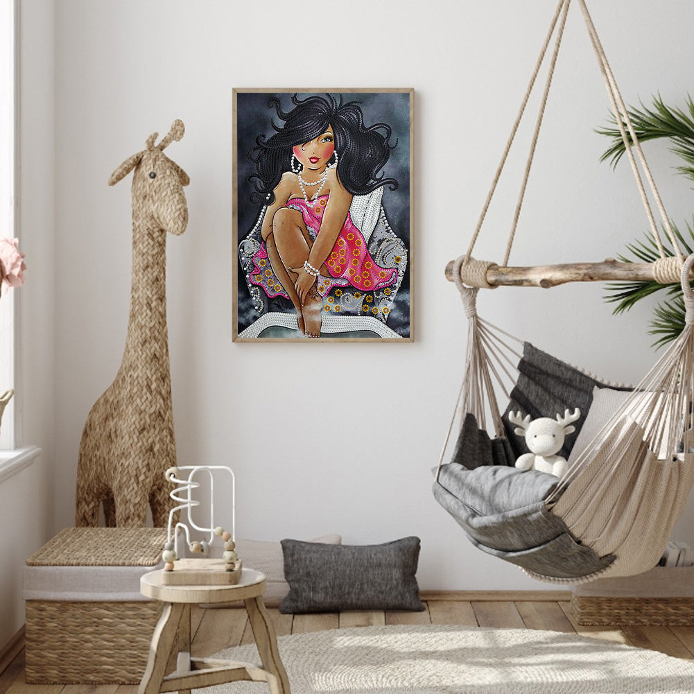 Beautiful Fat Woman 30*40CM(Canvas) Special Shaped Drill Diamond Painting