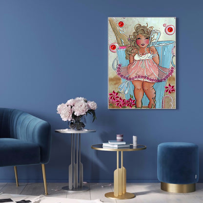 Beautiful Fat Woman 30*40CM(Canvas) Special Shaped Drill Diamond Painting