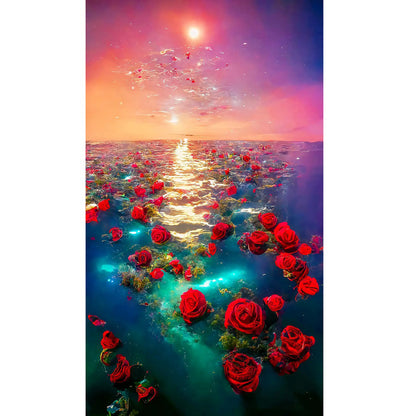 Dreamy Sea Of Roses - Full Round Drill Diamond Painting 40*60CM