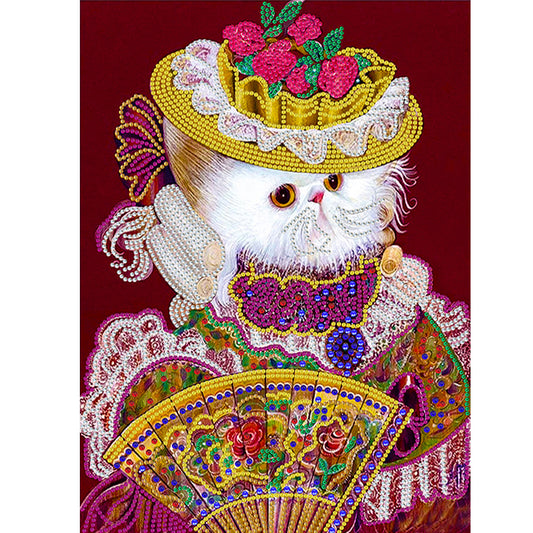 Elegant And Luxurious Cat - Special Shaped Drill Diamond Painting 30*40CM