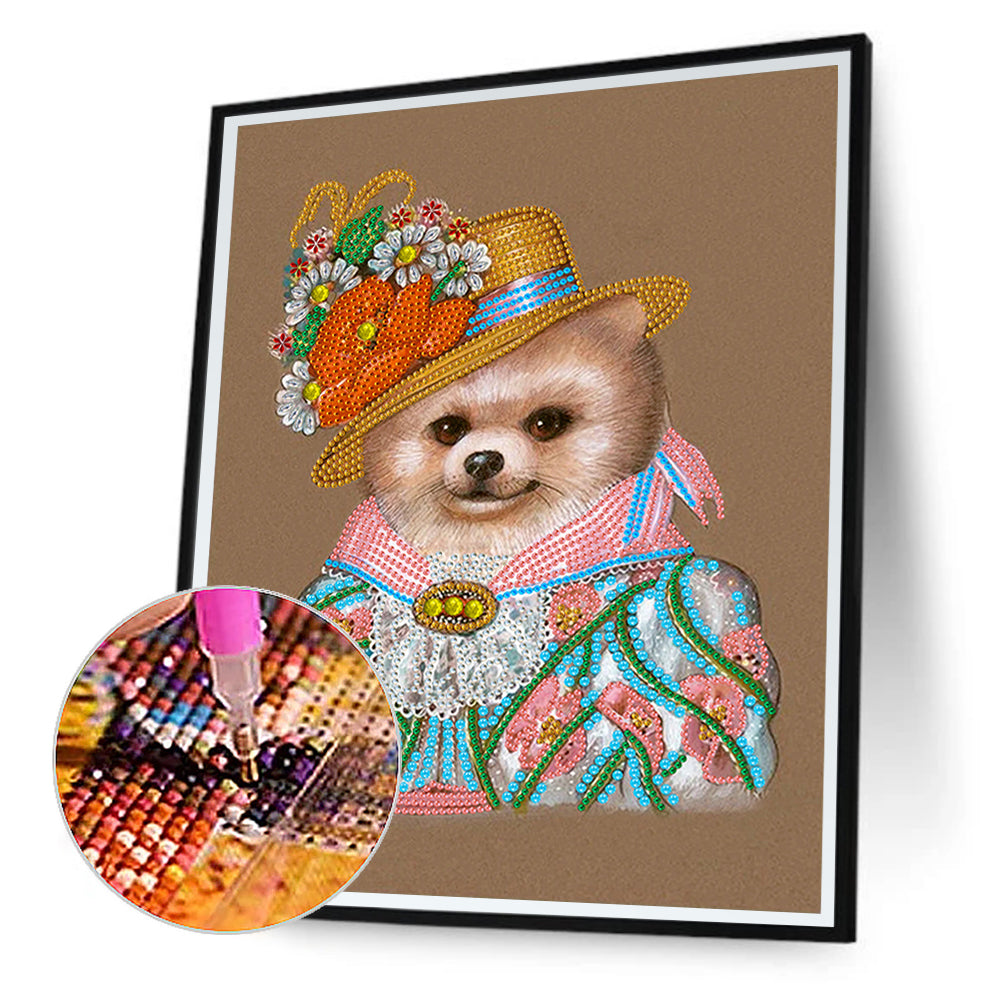 Elegant Noble Dog 30*40CM(Canvas) Special Shaped Drill Diamond Painting