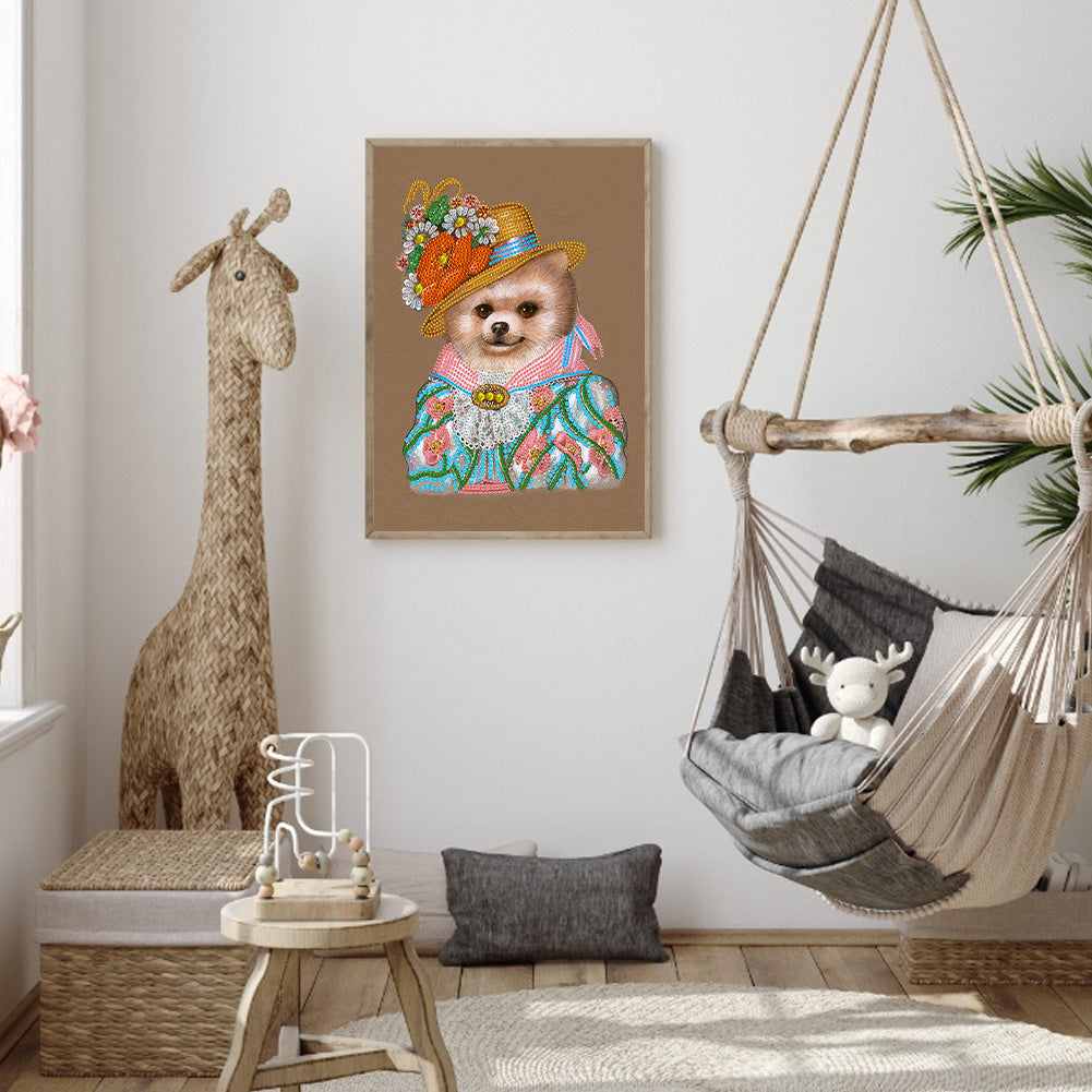 Elegant Noble Dog 30*40CM(Canvas) Special Shaped Drill Diamond Painting
