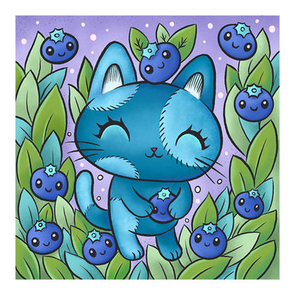 Blue Kitten - Full Round Drill Diamond Painting 40*40CM