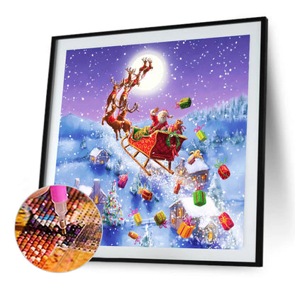 Christmas Carriage 40*40CM(Canvas) Full Round Drill Diamond Painting