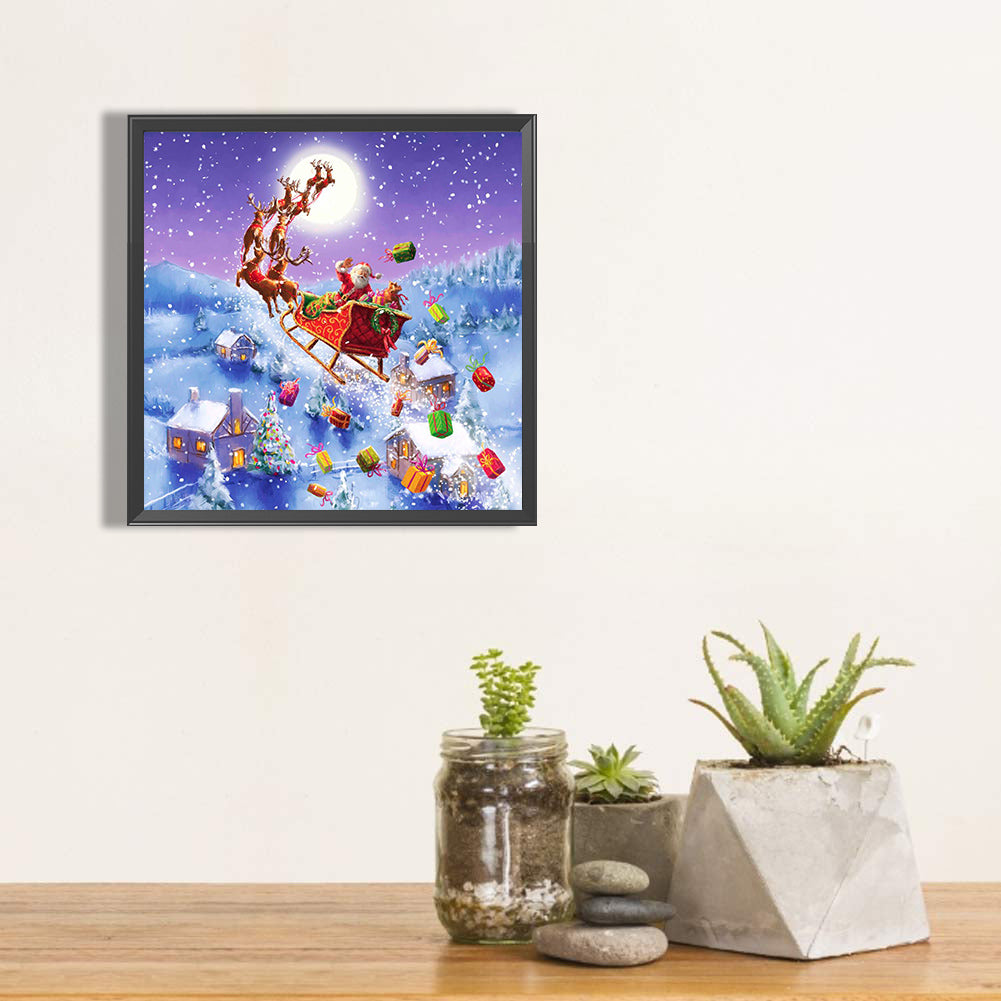 Christmas Carriage 40*40CM(Canvas) Full Round Drill Diamond Painting