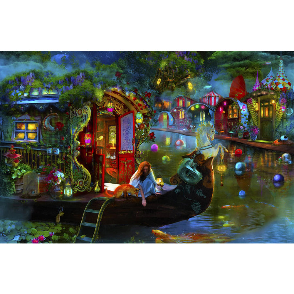 Dream Carriage 50*30CM(Canvas) Full Round Drill Diamond Painting